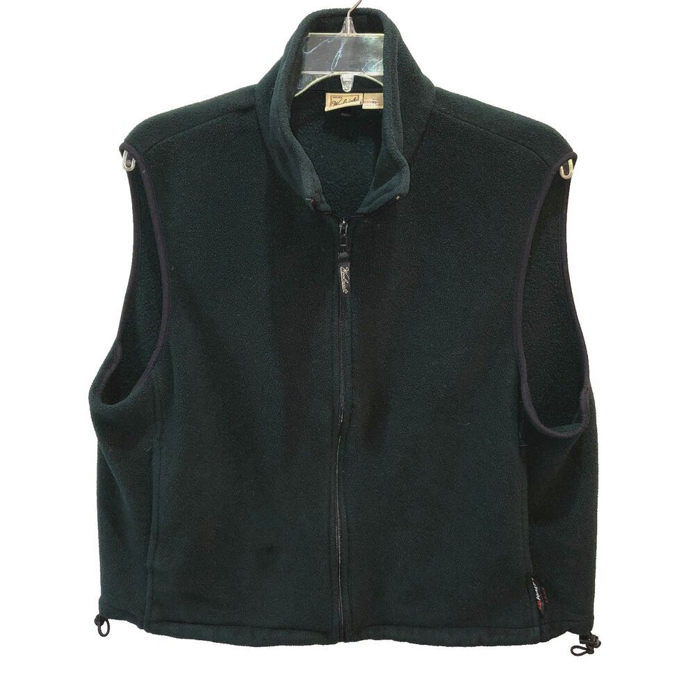 Woolrich Mens Size XL Green Polartec Sleeveless Full Zip Fleece Vest Outdoor